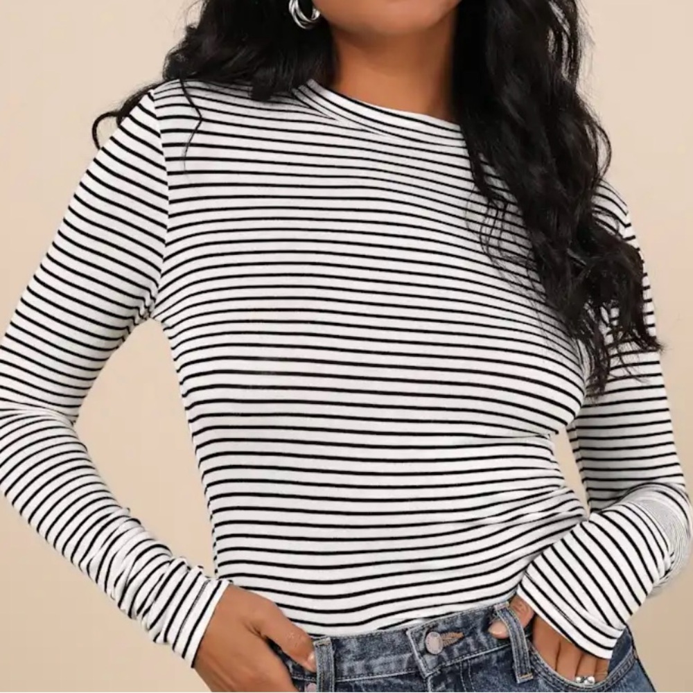 Lulus Striped Long Sleeve Top